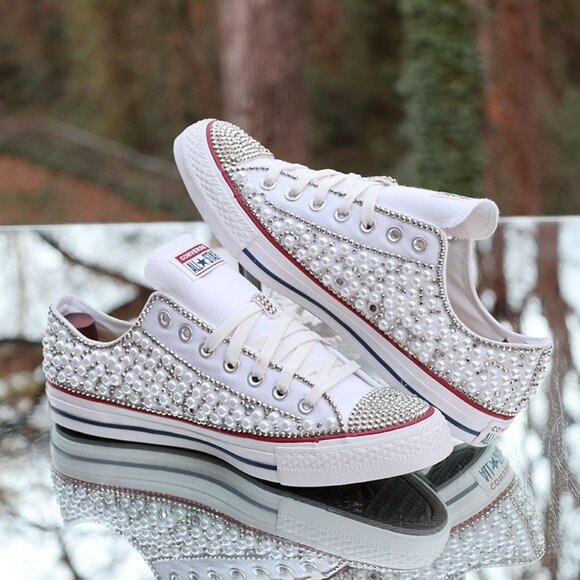 Converse Chuck Taylor All Star Low Rhinestones & Pearls - Picture 8 of 15